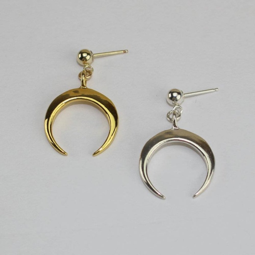 Gold crescent moon earrings